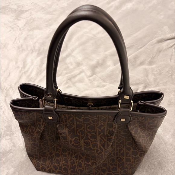 Calvin Klein Dark Brown Monogram Shoulder Bag - Picture 2 of 8
